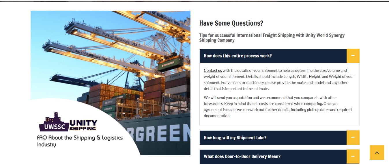 Shipping Company Website