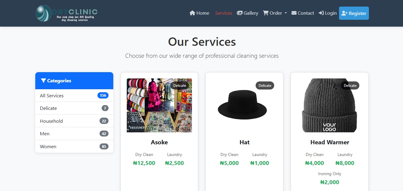Laundry Service Website